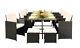 12 Seater Rattan Outdoor Garden Furniture Set 8 Chairs 4 Stools & Dining Table