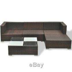 14 Pcs Cube Rattan Garden Furniture Set Sofa Seats Dining Table Outdoor T9O1