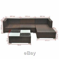 14 Pcs Cube Rattan Garden Furniture Set Sofa Seats Dining Table Outdoor T9O1