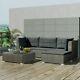14 Piece Outdoor Garden Furniture Lounge Set Poly Rattan Grey Q4f8