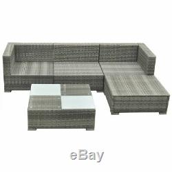 14 Piece Outdoor Garden Furniture Lounge Set Poly Rattan Grey Q4F8