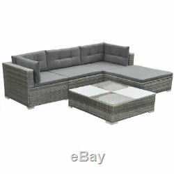 14 Piece Outdoor Garden Furniture Lounge Set Poly Rattan Grey Q4F8