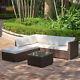 190cm Corner Rattan Sofa Set Outdoor Garden Furniture Patio L-shaped W Table