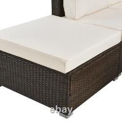 190cm Corner Rattan Sofa Set Outdoor Garden Furniture Patio L-Shaped W Table