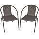2 4 6 Rattan Bistro Stacking Chairs Wicker Weave Outdoor Garden Furniture Seat