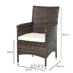2 PC Outdoor Rattan Armchair Dining Chair Garden Patio Furniture with Arm