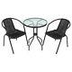 2 Seater Garden Chairs Bistro Patio Furniture Set Outdoor Indoor Rattan Black Uk