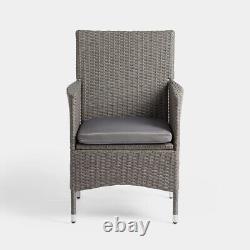 2 Seater Grey Rattan Outdoor Bistro Table And Chairs Set Garden Furniture