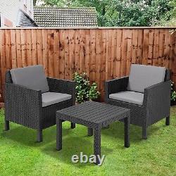 2 Seater Rattan Bistro Patio Chair Table Outdoor Garden Furniture Balcony Lounge