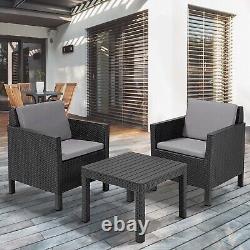 2 Seater Rattan Bistro Patio Chair Table Outdoor Garden Furniture Balcony Lounge