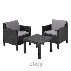 2 Seater Rattan Bistro Patio Chair Table Outdoor Garden Furniture Balcony Lounge