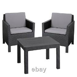 2 Seater Rattan Bistro Patio Chair Table Outdoor Garden Furniture Balcony Lounge