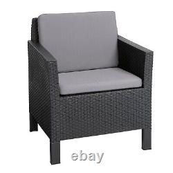 2 Seater Rattan Bistro Patio Chair Table Outdoor Garden Furniture Balcony Lounge