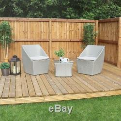 2 Seater Rattan Effect Square Egg Bistro Set Stacking Garden Furniture Wido