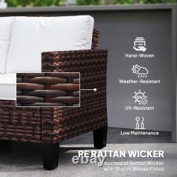 2 Seater Rattan Garden Sofa with Cushions, Loveseat Garden Furniture