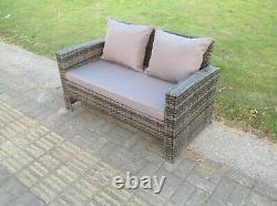 2 Seater Rattan Sofa Patio Outdoor Garden Furniture With Cushion