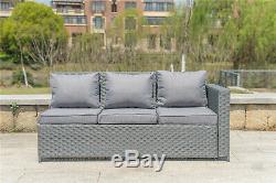 2019 NEW Barcelona Rattan garden furniture 9 seater Dining Corner sofa set Grey
