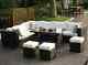 2019papaver Range 9 Seater Pe Rattan Corner Sofa & Dining Set Garden Furniture