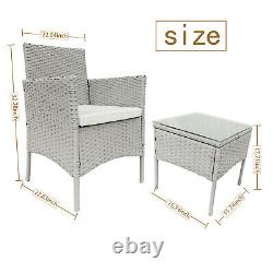 2022 Rattan Garden Furniture Set 3 Piece Chairs Sofa Table Outdoor Patio Set
