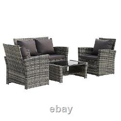 2024 Rattan Garden Sofa Furniture Set Patio Conservatory 4 Seater With FREE COVER