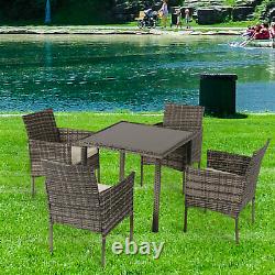 3/4/5pcs Rattan Garden Furniture Lounge Sofa Set Table & Chairs Outdoor Patio UK