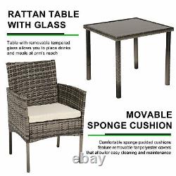 3/4/5pcs Rattan Garden Furniture Lounge Sofa Set Table & Chairs Outdoor Patio UK