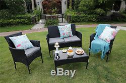 3/4-Piece Outdoor Rattan Garden Furniture Conservatory Sofa Set Table and Chairs