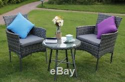 3/4-Piece Outdoor Rattan Garden Furniture Conservatory Sofa Set Table and Chairs