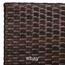 3 Pcs Rattan Garden Furniture Set withCushions Patio Wicker Table Chair Set Brown