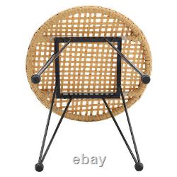 3 Piece Natural Rattan Bistro Set Table & Chairs Outdoor/Patio Garden Furniture