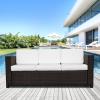 3-seater Sofa Rattan All-weather Wicker Weave Chair Garden Furniture With Cushion