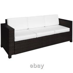 3-Seater Sofa Rattan All-Weather Wicker Weave Chair Garden Furniture With Cushion