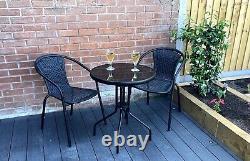 3 pcs PE Rattan Wicker Garden Furniture Patio Bistro Set