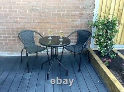 3 pcs PE Rattan Wicker Garden Furniture Patio Bistro Set