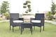 3pc Rattan Garden Furniture Bistro Set Outdoor Patio Wicker Table & Chair Set Uk