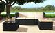 3pc Rattan Garden Patio Furniture Outdoor Set Sofa, Footstool & Coffee Table