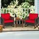 3pcs Outdoor Rattan Furniture Bistro Set Garden Patio Wicker Table & Chair Set