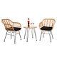 3pcs Outdoor Rattan Furniture Bistro Set Garden Patio Wicker Table Chair Woven