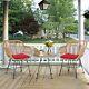 3pcs Garden Bistro Table & Chairs Set Outdoor Pe Rattan Conversation Furniture