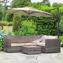 3Pcs Rattan Dining Sofa Set Table Garden Furniture Outdoor with Cushion Loveseat