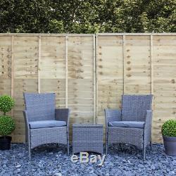 3pc Poly Rattan Garden Bistro Set Patio Furniture Set for Outdoor/Conservatory