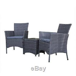 3pc Poly Rattan Garden Bistro Set Patio Furniture Set for Outdoor/Conservatory