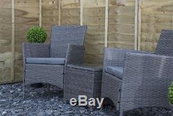 3pc Poly Rattan Garden Bistro Set Patio Furniture Set for Outdoor/Conservatory