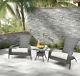 3pc Rattan Garden Furniture Table & Chair Outdoor Bistro Set Patio Wicker Set Uk