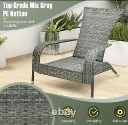 3pc Rattan Garden Furniture Table & Chair Outdoor Bistro Set Patio Wicker Set UK