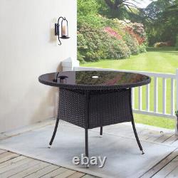 4/5Pcs Rattan Furniture Garden Table And Chairs Set Outdoor Patio Conservatory