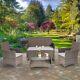 4 Pcs Rattan Outdoor Furniture Sofa Table Set Garden Conservatory Patio Grey