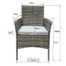 4 Pcs Rattan Outdoor Furniture Sofa Table Set Garden Conservatory Patio Grey