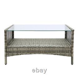 4 Pcs Rattan Outdoor Furniture Sofa Table Set Garden Conservatory Patio Grey