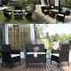 4 Piece Black Rattan Garden Furniture Set Outdoor Table Chairs Sofa Conservatory